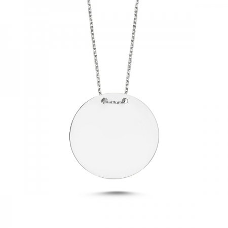 Colier cu banut mare din argint 925 rodiat 2.4 cm - Be Authentic CTU0037 [0]